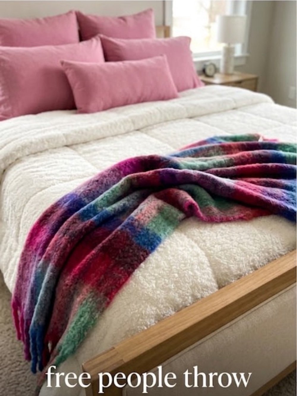 Free people Cozy Multicolor Stripe Women’s blanket nwt 50x52